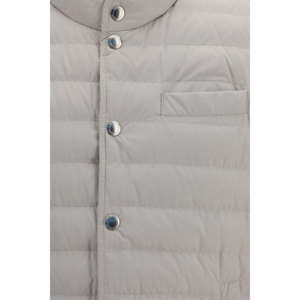 Brunello Cucinelli Weiße ärmellose Polyester-Jacke