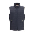Brunello Cucinelli Ärmellose blaue Jacke aus Polyester