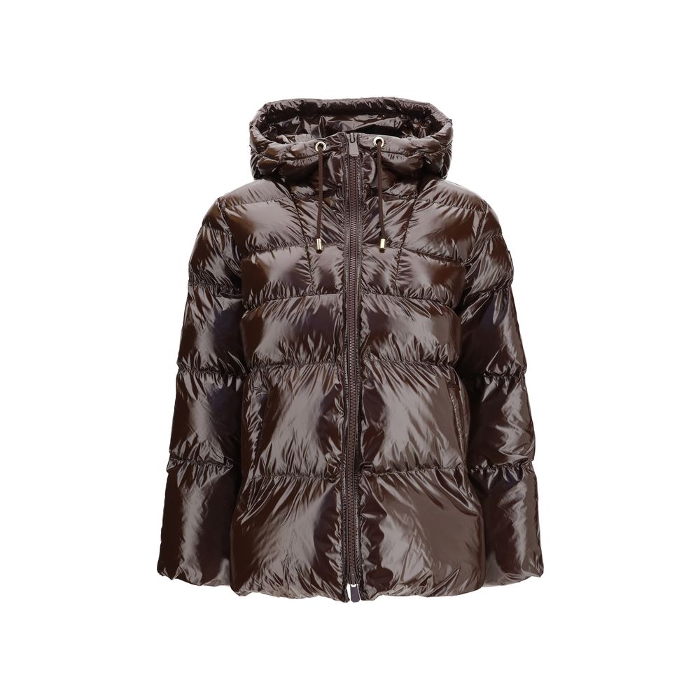 PINKO Braune Polyamid-Jacke in voller Länge