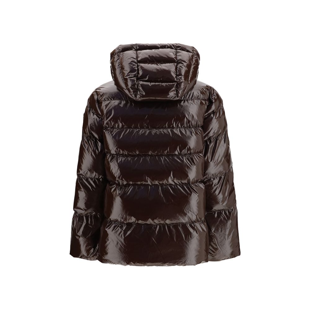 PINKO Braune Polyamid-Jacke in voller Länge