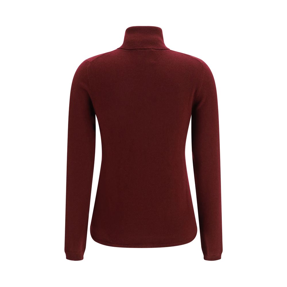 Allude Bordeaux Kaschmir-Rollkragenpullover