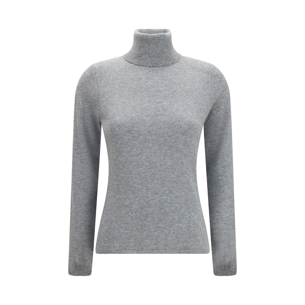 Allude Grauer Kaschmir-Rollkragenpullover