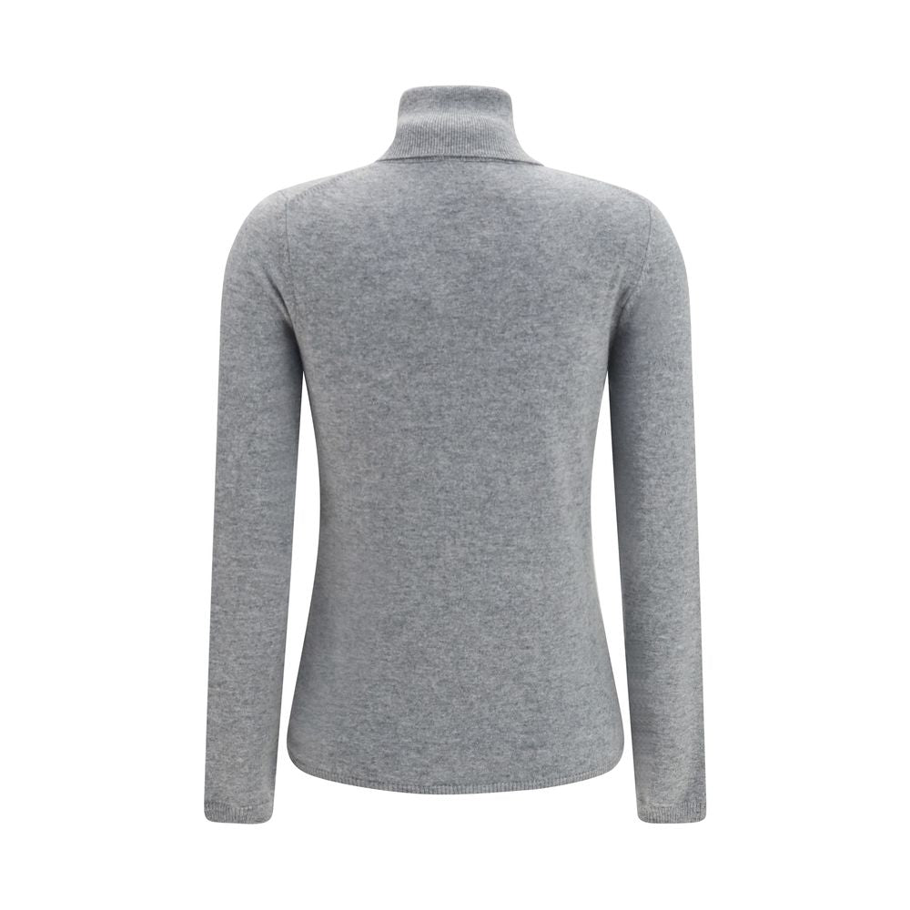 Allude Grauer Kaschmir-Rollkragenpullover