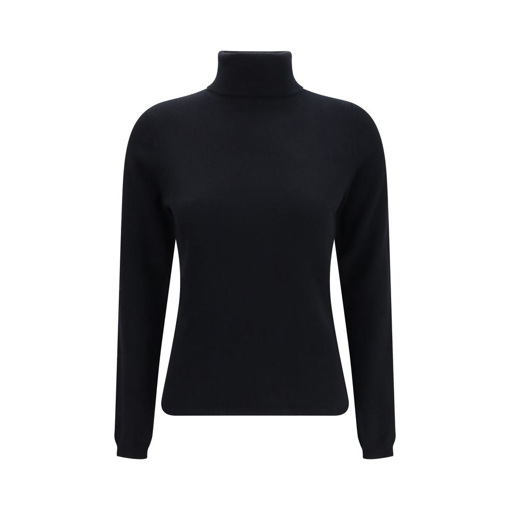 Allude Blauer Kaschmir-Rollkragenpullover