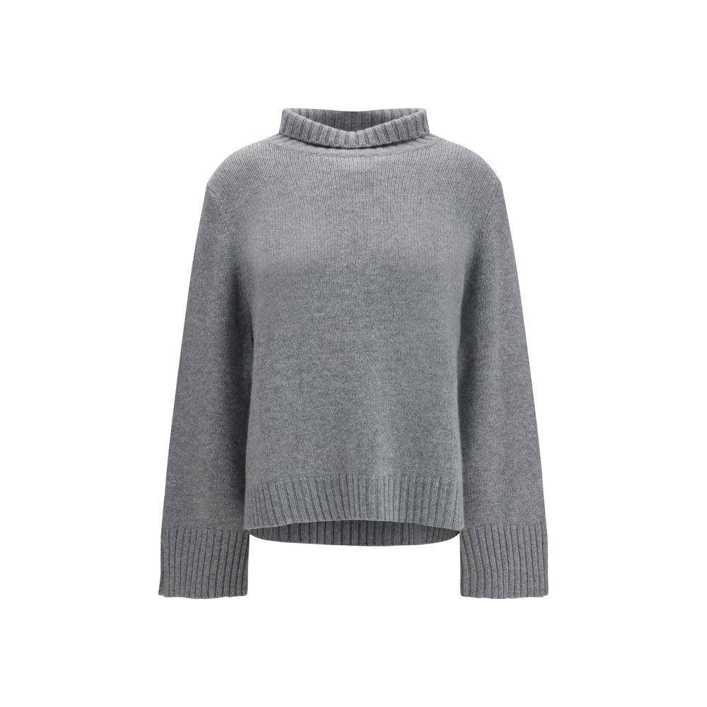Allude Grauer Kaschmir-Rollkragenpullover