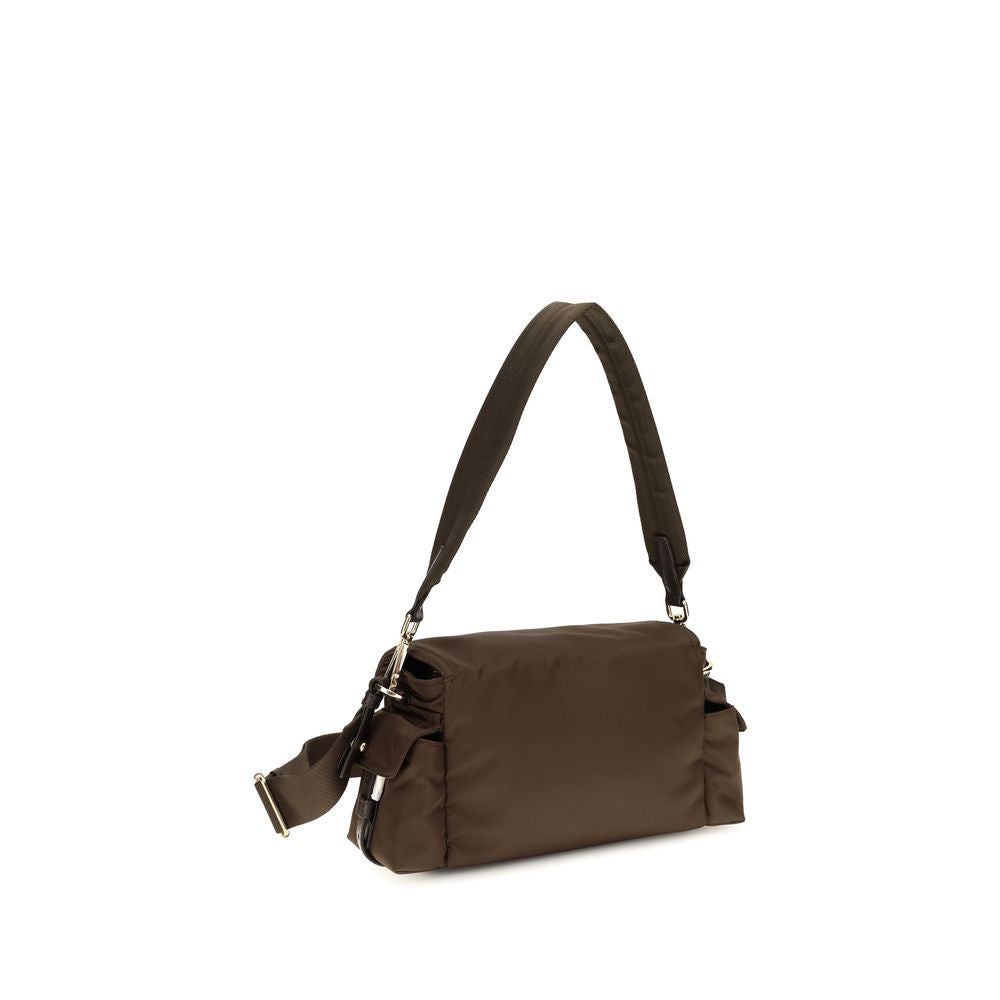 Prada Braune Schultertasche aus recyceltem Polyamid