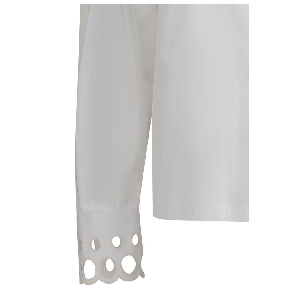Max Mara Weißes Baumwollkleidhemd