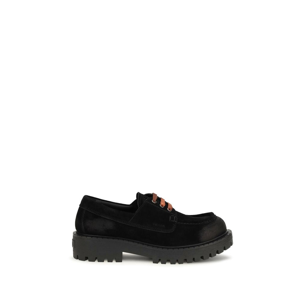 Prada Schwarze Loafer aus Wildleder