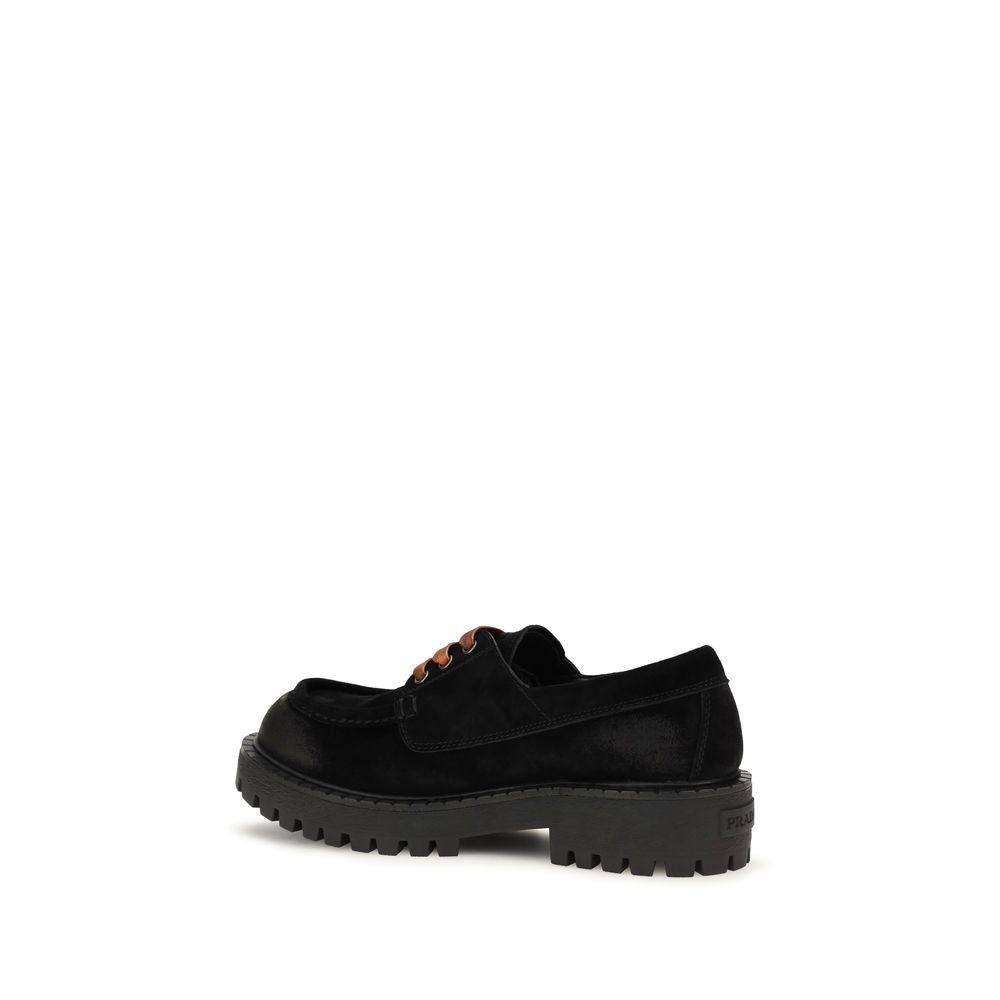 Prada Schwarze Loafer aus Wildleder