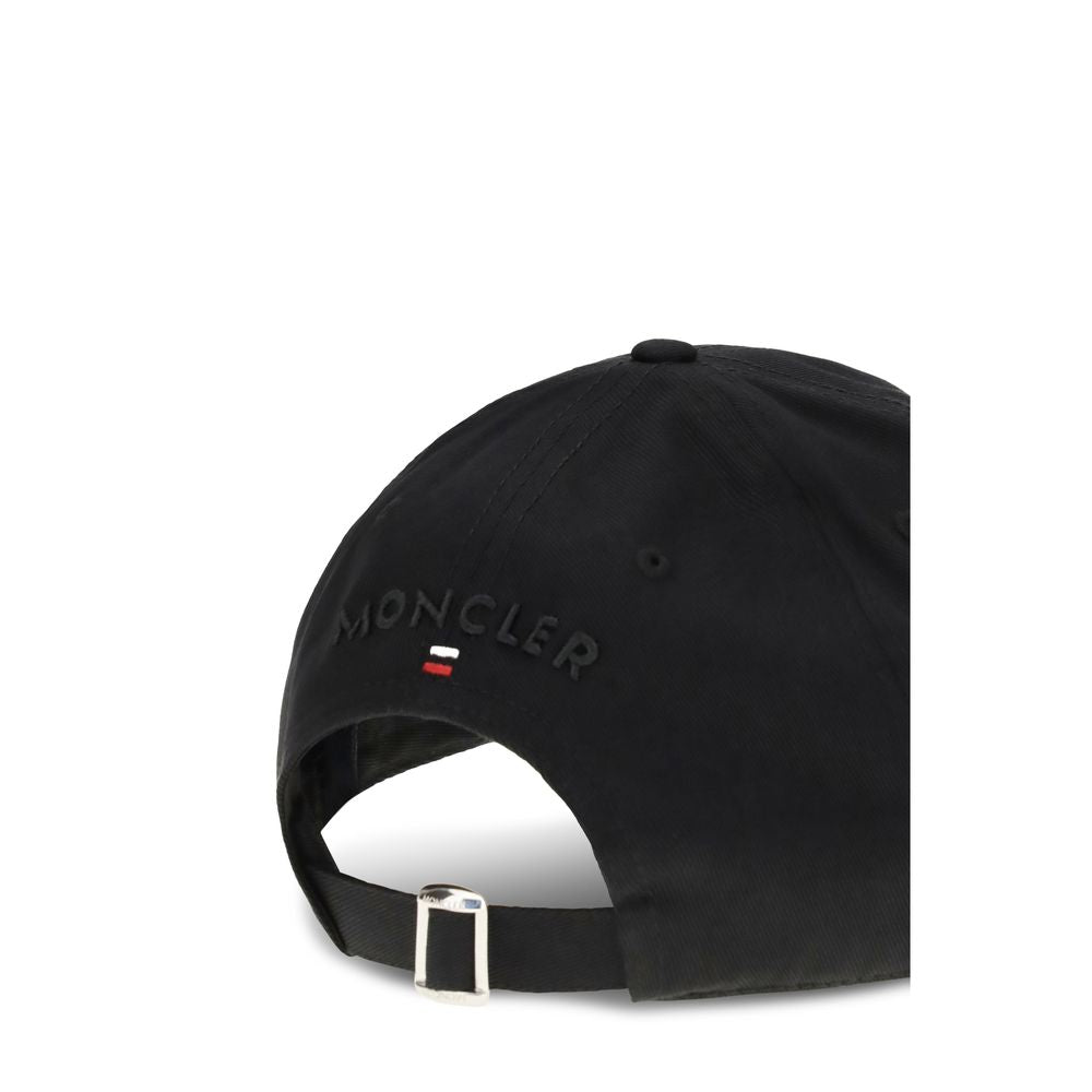 Moncler Schwarze Baumwollkappe (Baseball Cap)