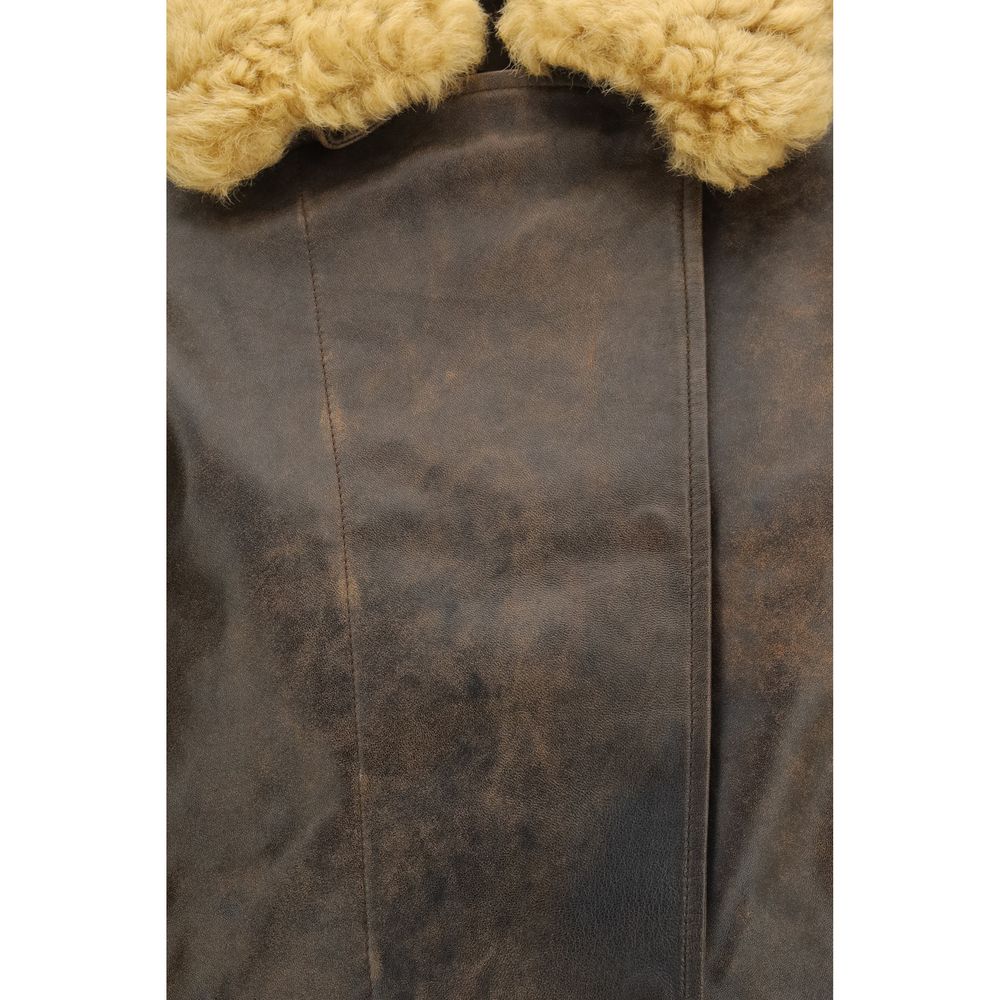 R13 Braune Lammlederjacke Ovis Aries Aries