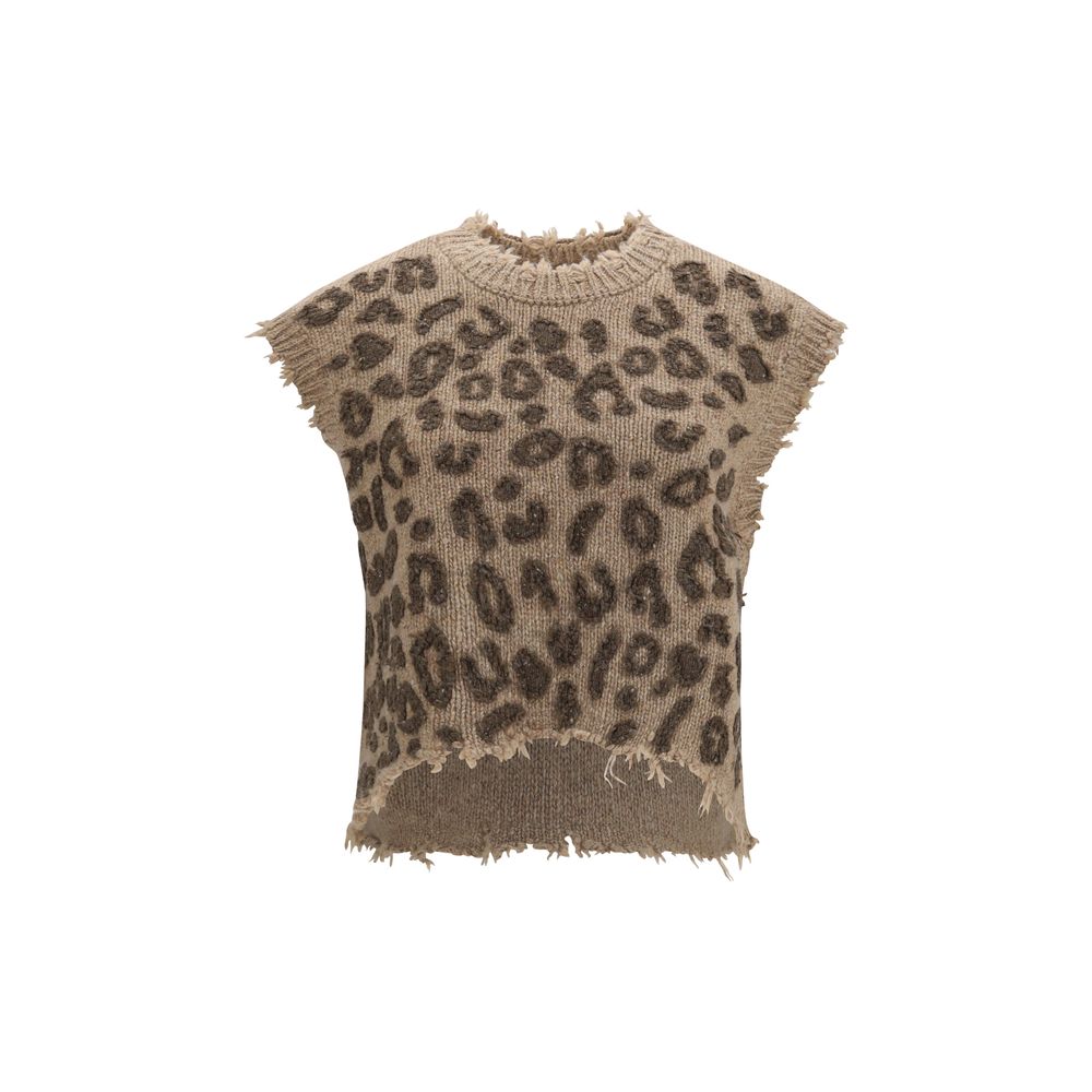 R13 Beige Cashmere Sleeveless Sweater