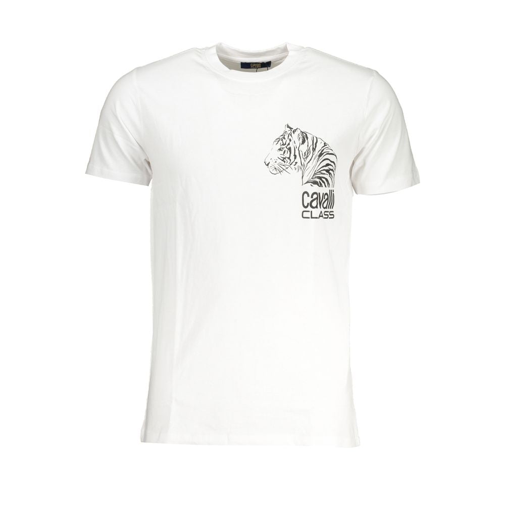 Cavalli Class Bianco Baumwoll-T-Shirt für Herren