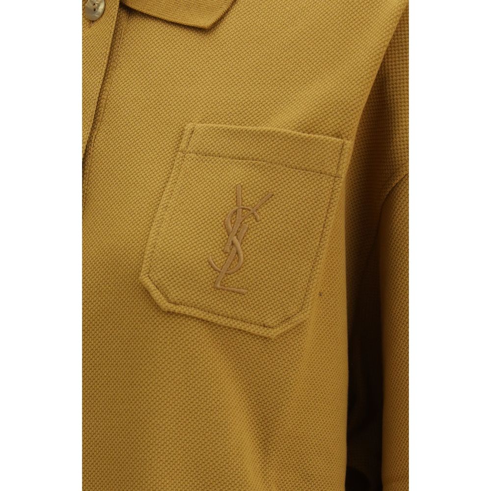 Saint Laurent Bicolor Cotton Polo Shirt