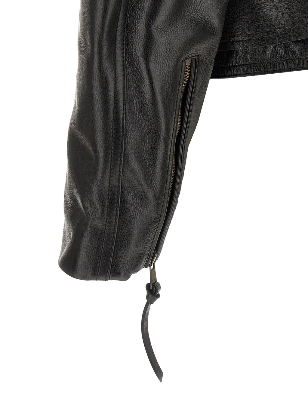 Balmain Schwarze Lederjacke aus Kalbsleder
