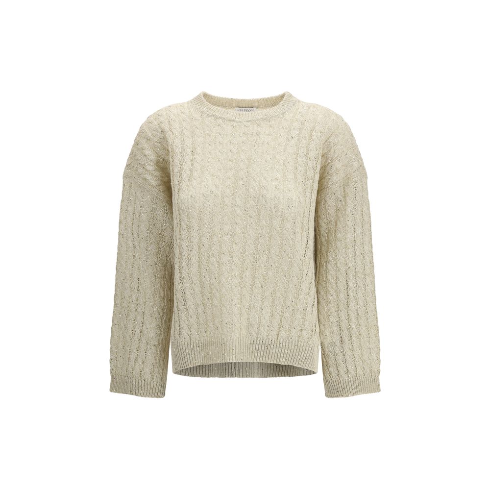Brunello Cucinelli Beige Leinen Sweatshirt