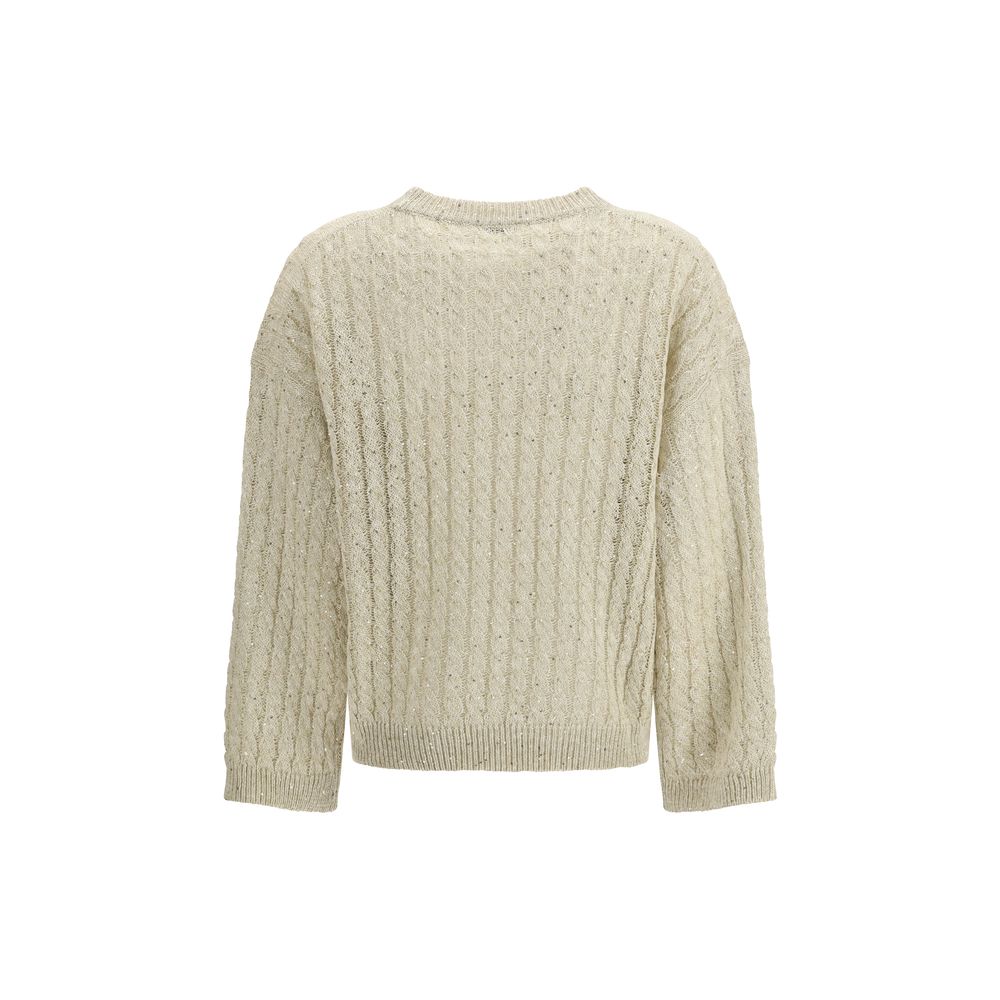 Brunello Cucinelli Beige Leinen Sweatshirt