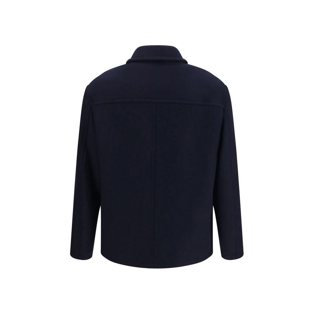 Brooksfield Blaue Jacke aus Wolle Oves Aries in voller Länge