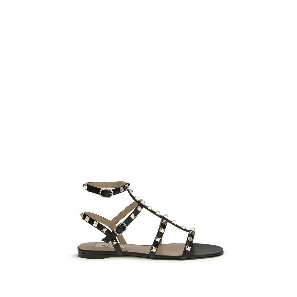 Valentino Garavani Schwarze Bos Taurus Kalbsleder-Sandalen