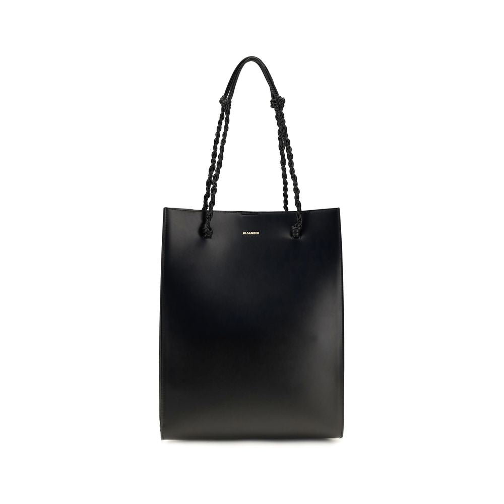Jil Sander Schwarze Bos Taurus Kalbsleder Schultertasche