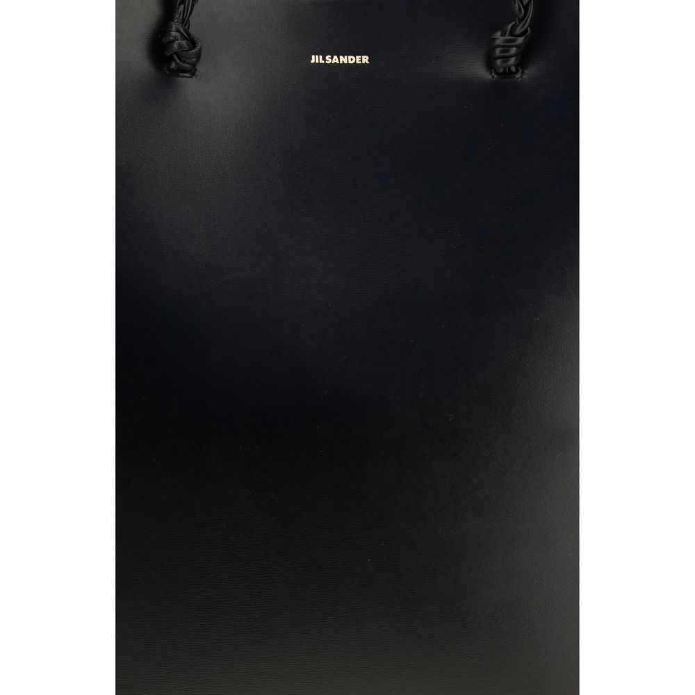 Jil Sander Schwarze Bos Taurus Kalbsleder Schultertasche