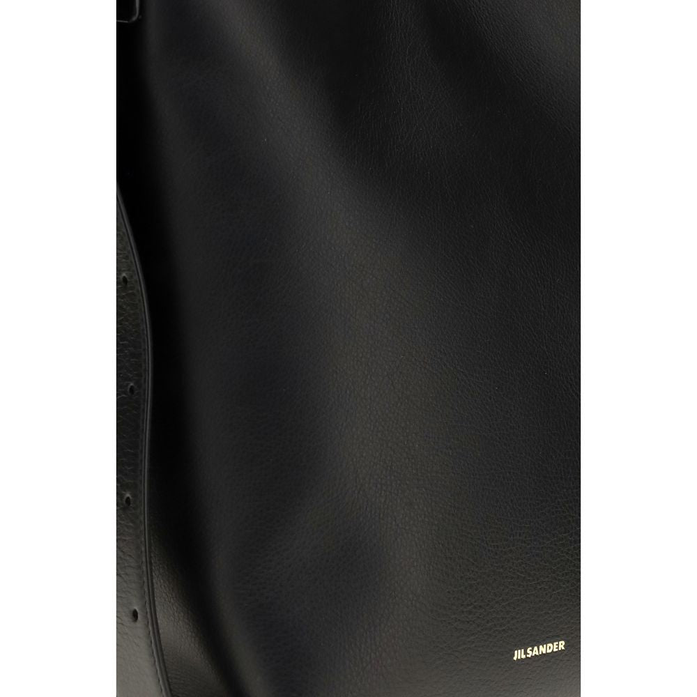 Jil Sander Schwarze Kalbsleder Bos Taurus Handtasche