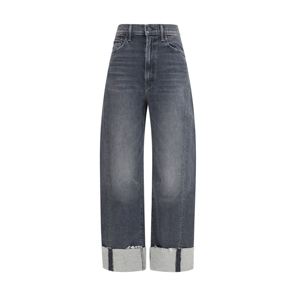 Mother Denim Schwarze Cropped Jeans aus Baumwolle