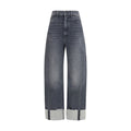 Mother Denim Schwarze Cropped Jeans aus Baumwolle