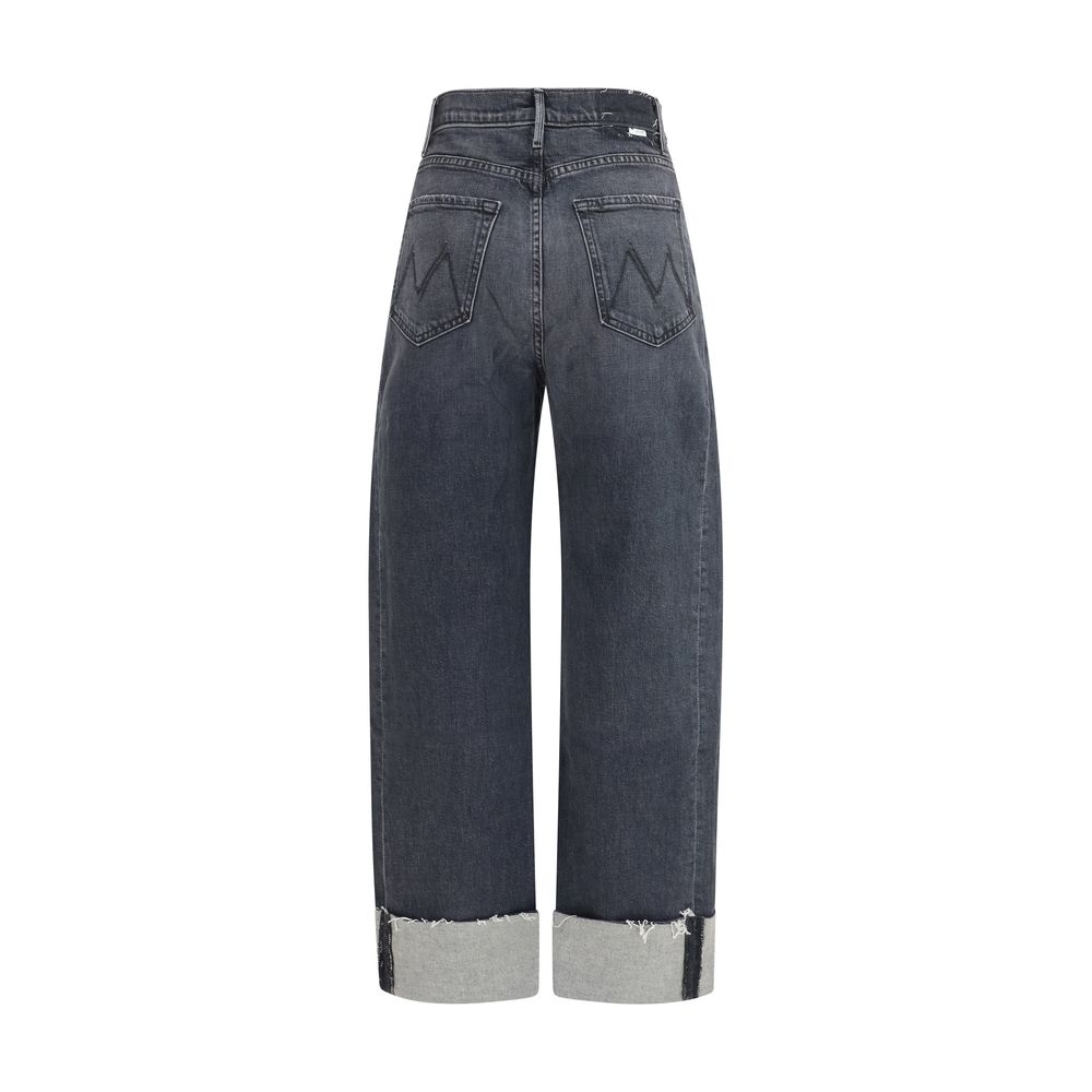 Mother Denim Schwarze Cropped Jeans aus Baumwolle