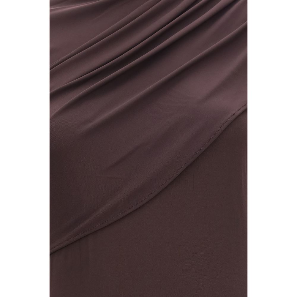 Courrèges Braunes Viskose-Freizeitkleid