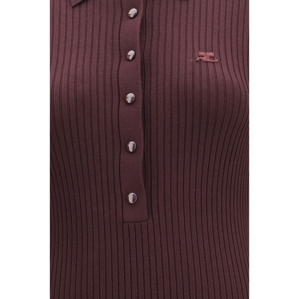 Courrèges Langes Kleid aus violettem Viskose