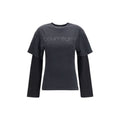 Courrèges Schwarzes Baumwoll-T-Shirt