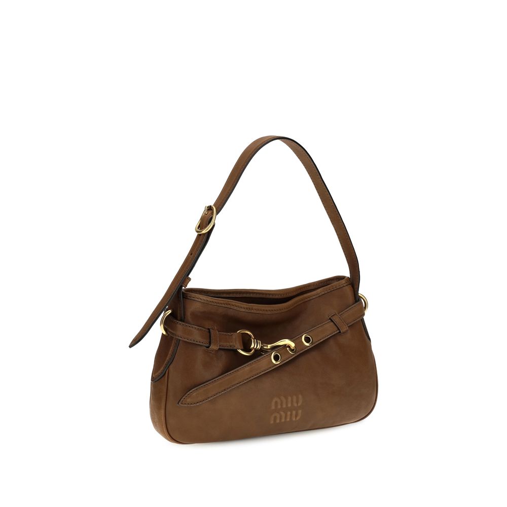 Miu Miu Braune Lammleder Schultertasche Ovis Aries Aries