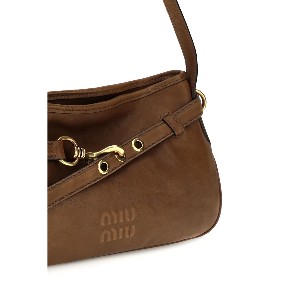 Miu Miu Braune Lammleder Schultertasche Ovis Aries Aries