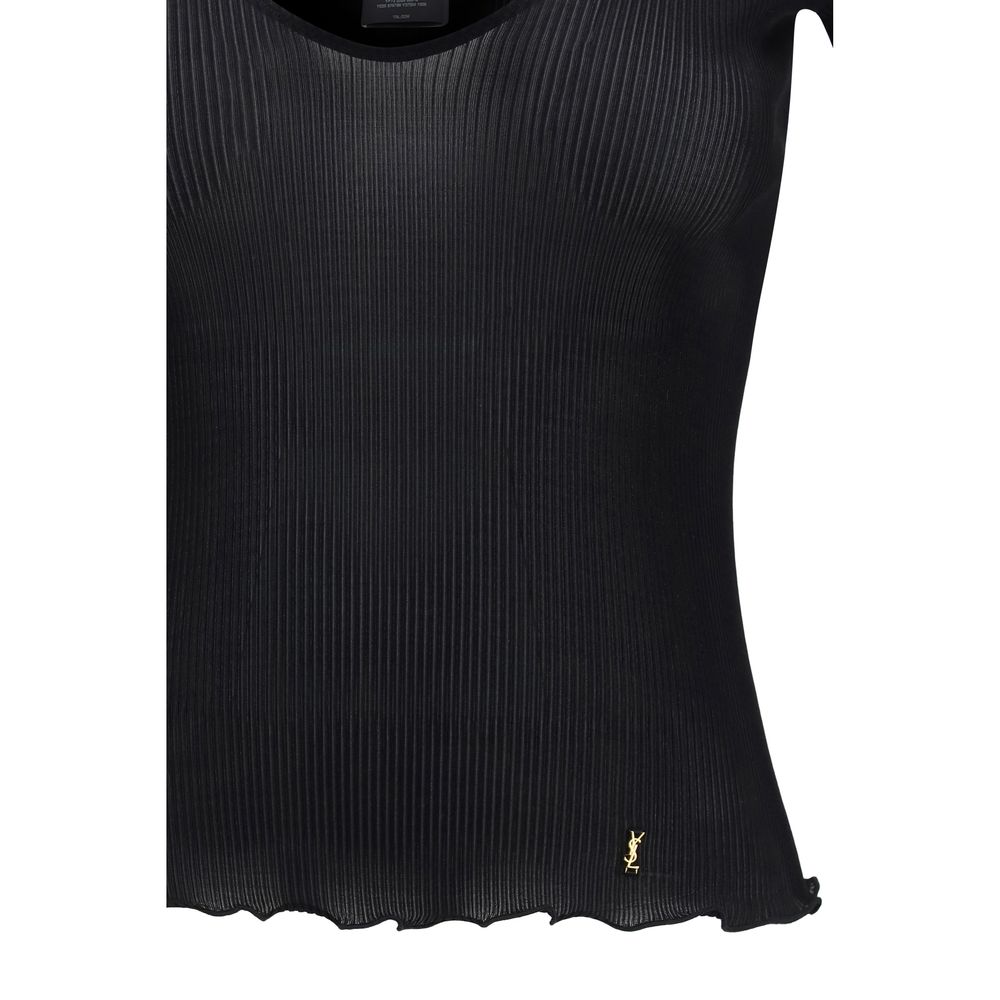 Saint Laurent Schwarze Seidenbluse