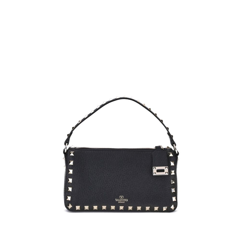 Valentino Garavani Schwarze Bos Taurus Kalbsleder Schultertasche