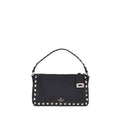 Valentino Garavani Schwarze Bos Taurus Kalbsleder Schultertasche