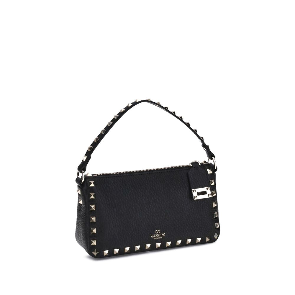 Valentino Garavani Schwarze Bos Taurus Kalbsleder Schultertasche
