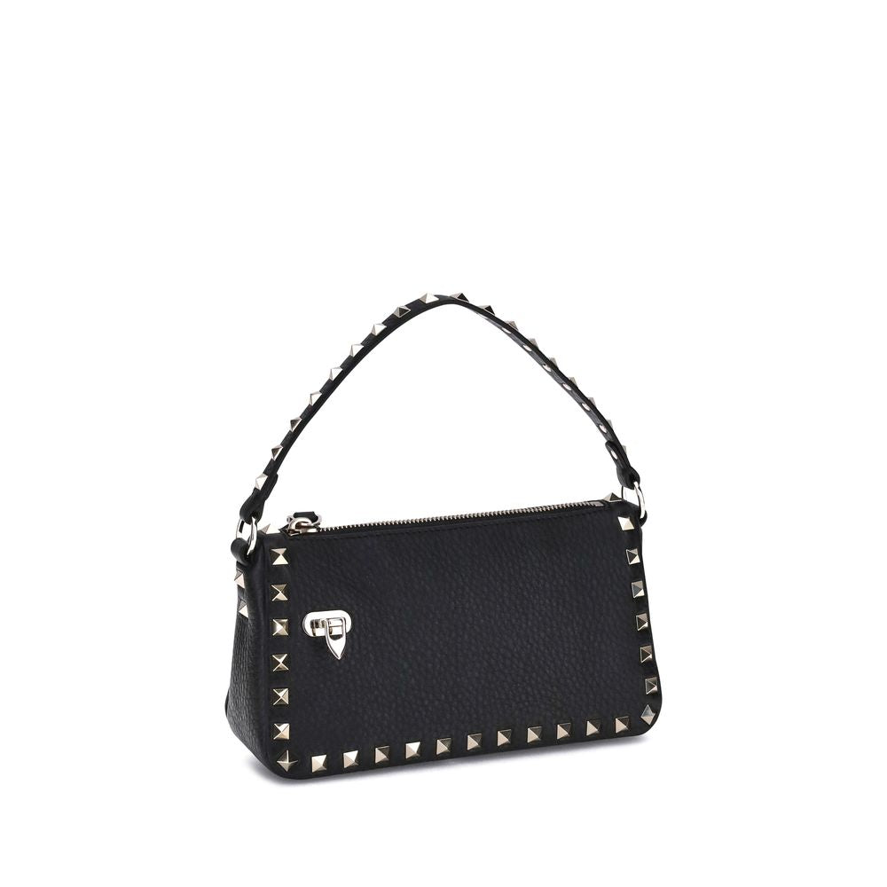 Valentino Garavani Schwarze Bos Taurus Kalbsleder Schultertasche