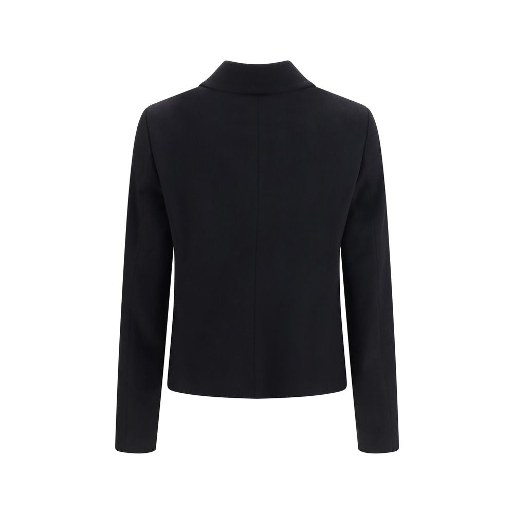 Lardini Schwarze Oves Aries Wolljacke in voller Länge