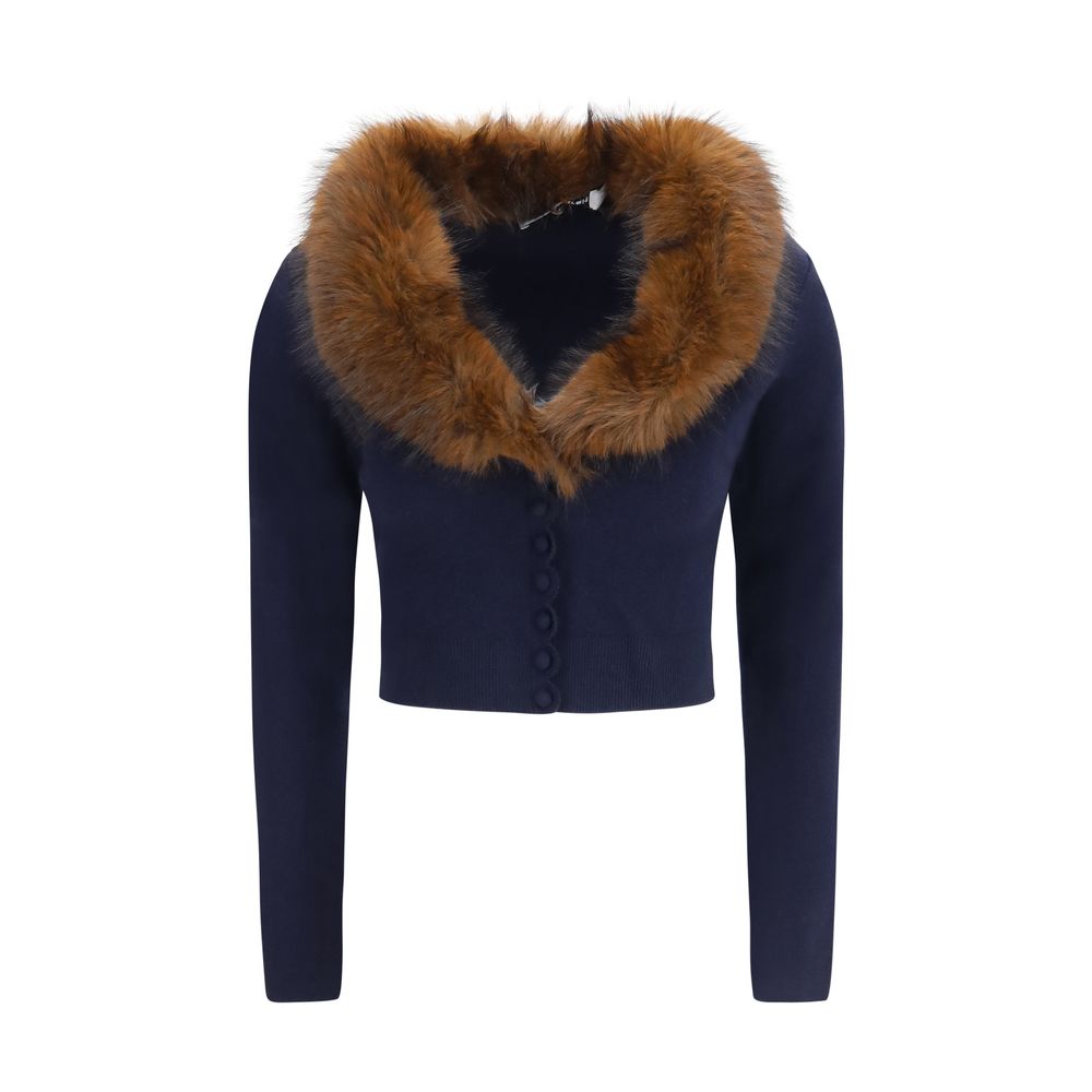 Self-Portrait Blauer Wollcardigan Oves Aries