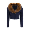 Self-Portrait Blauer Wollcardigan Oves Aries