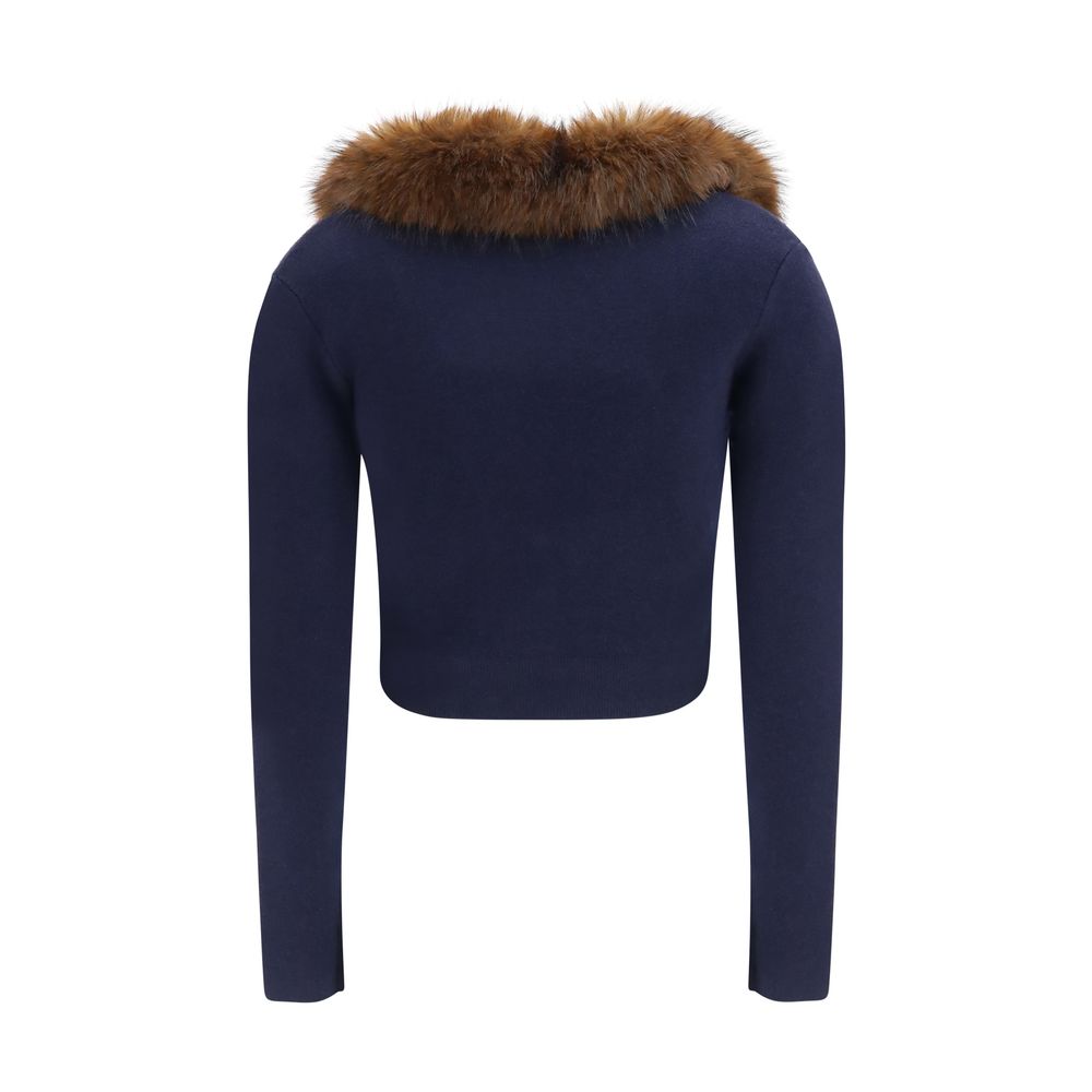 Self-Portrait Blauer Wollcardigan Oves Aries