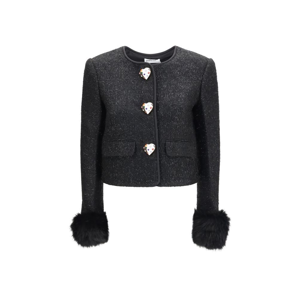 Self-Portrait Schwarze Polyester-Jacke