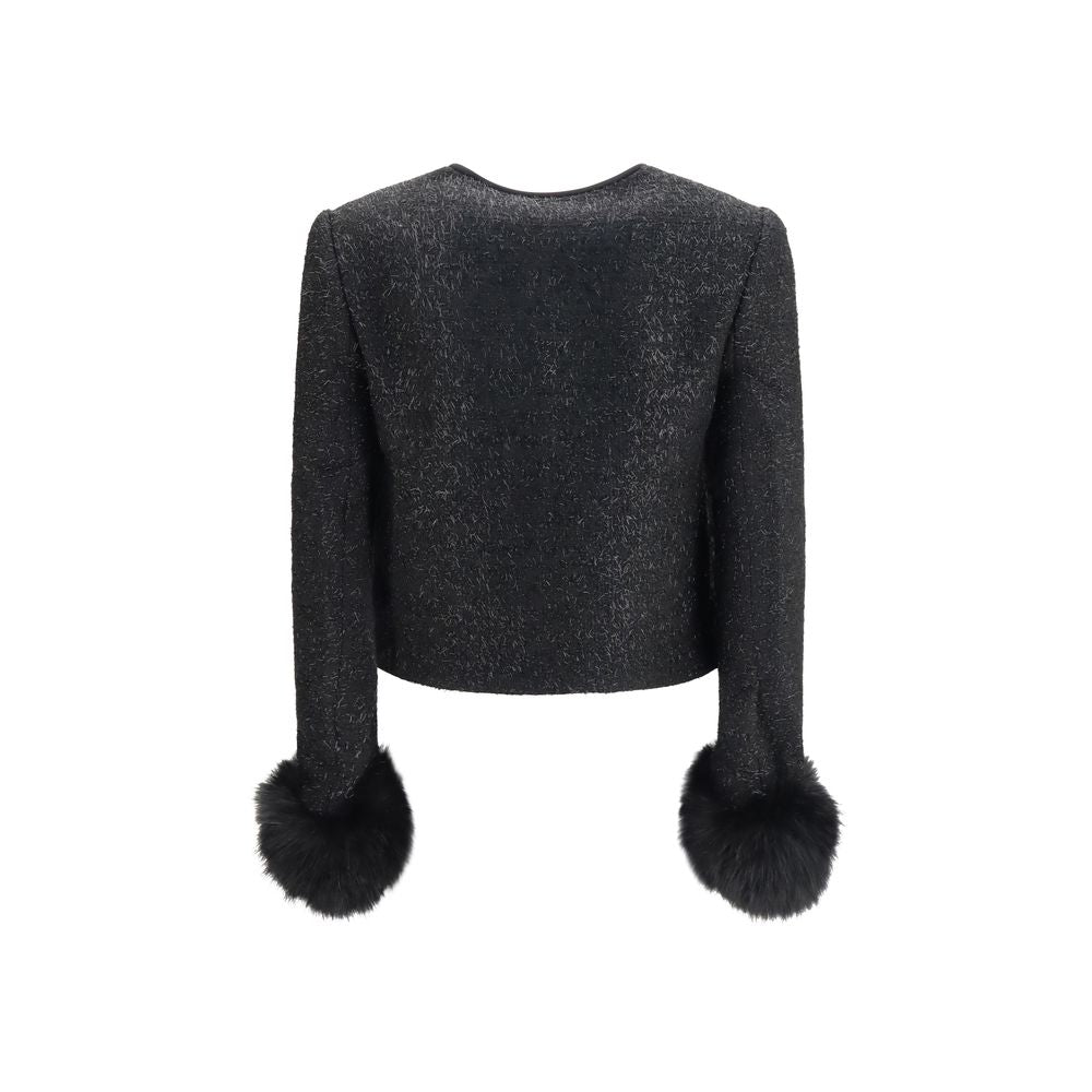 Self-Portrait Schwarze Polyester-Jacke