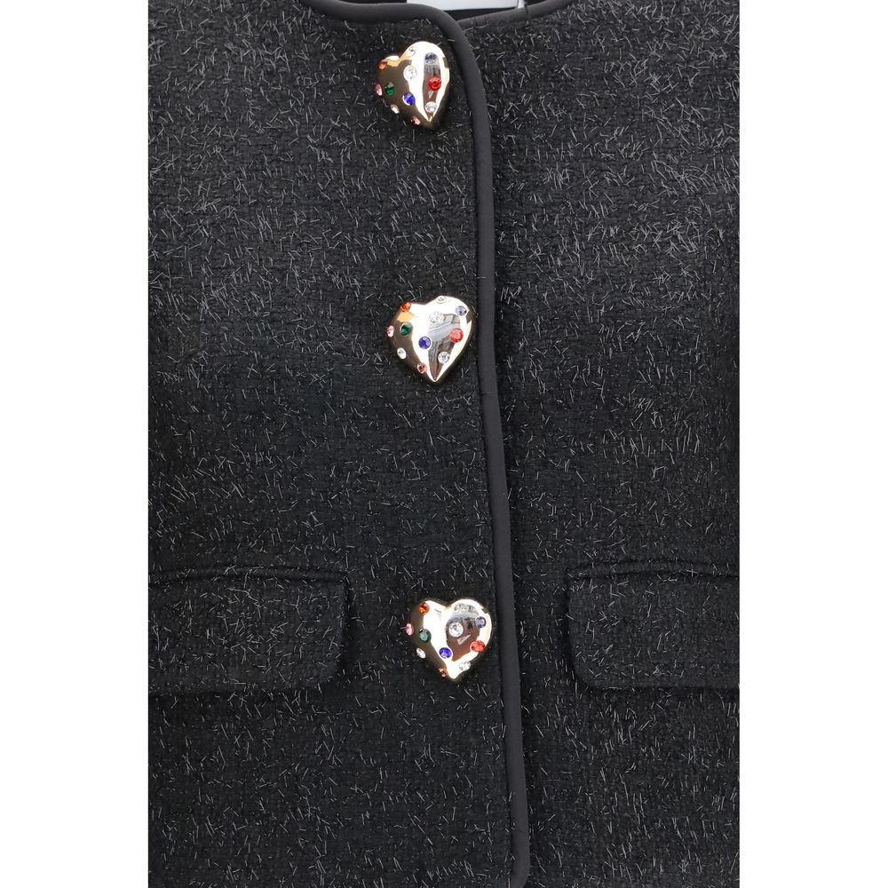 Self-Portrait Schwarze Polyester-Jacke