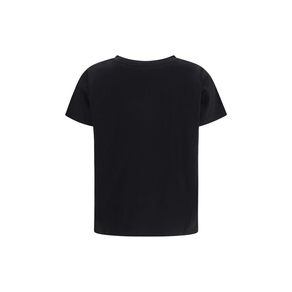 Loulou De Saison Schwarzes Baumwoll-T-Shirt