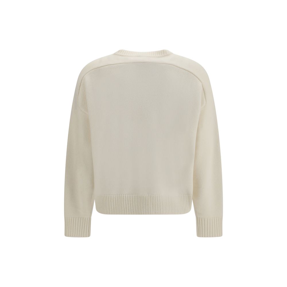 Loulou De Saison Weißes Sweatshirt aus Wolle Oves Aries