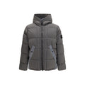 Stone Island Zweifarbige Polyamid-Steppjacke in voller Länge