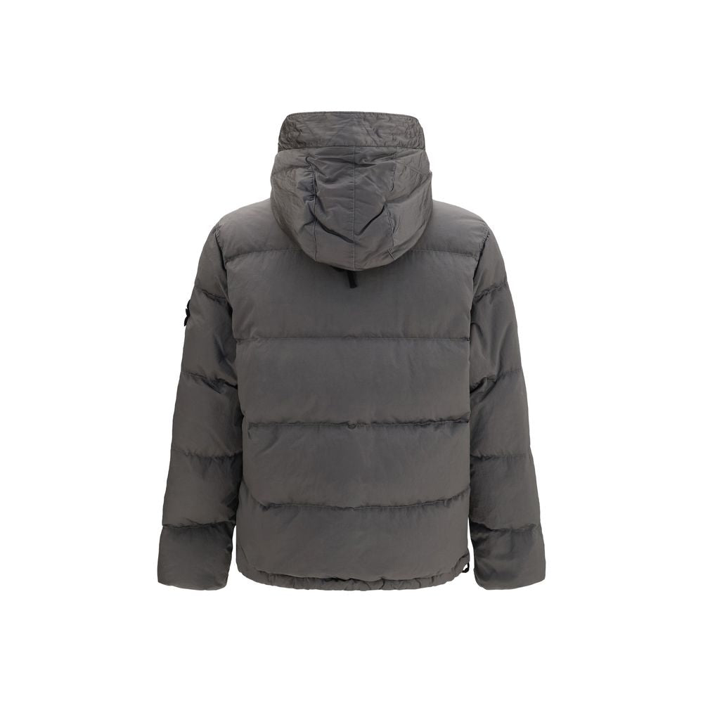Stone Island Zweifarbige Polyamid-Steppjacke in voller Länge